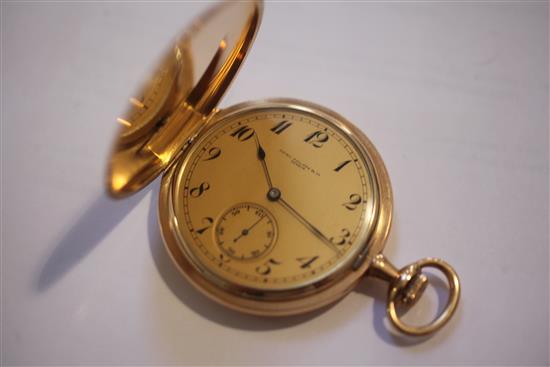 An early 20th century 14ct gold Patek Philippe & Co hunter keyless dress pocket watch,